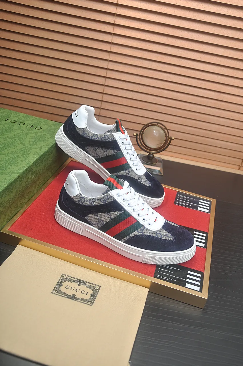 Men's men's shoes💰440💶[GUCCI] official website 1:1 men's sports shoes are now on the market. They are made of original fabric + water-dyed sheepskin lining, plus the official website original 1:1 comfortable outsole. Fashionable and versatile, super comfortable and breathable. Standard shoe size 38/45 (custom-made size 45 is non-refundable)